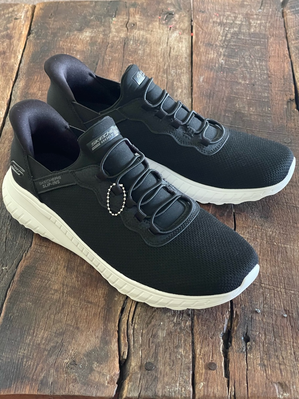 Skechers Bobs Black Slip-Ins Athletic Sneakers Women’s Sz 9.5 Memory Foam